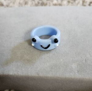 Blue Smiley Face Kids Ring